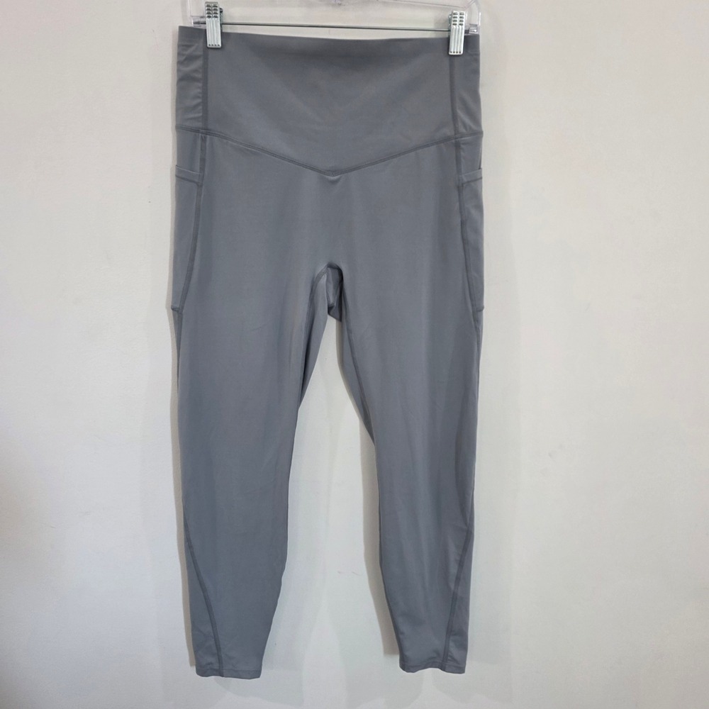 Halara Womens Leggings Size Medium Gray High Waisted Side Pockets Activewear